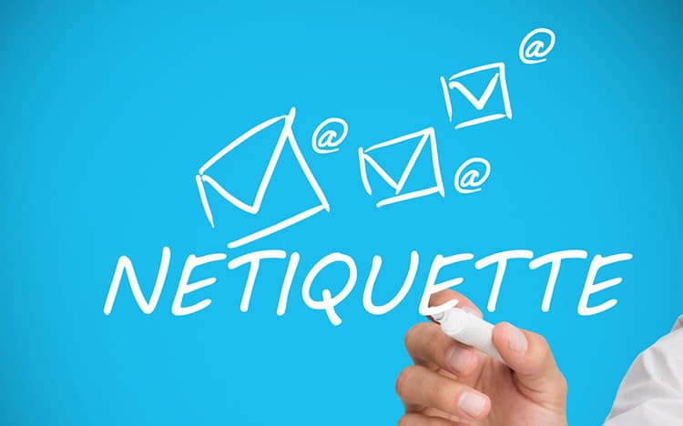Netiquette as a reference to work email etiquette.