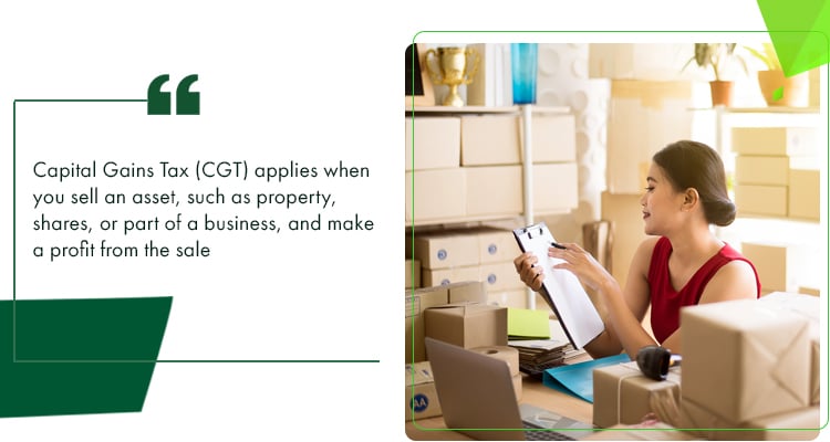 To understand the Australian tax system, Capital Gains Tax (CGT) is represented by a woman going over taxes.