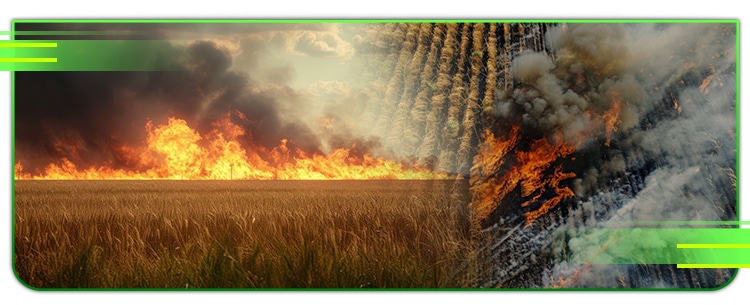 An image showing how climate change and water scarcity affects agribusiness and agriculture in Australia.
