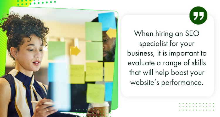 An SEO specialist Australia surrounded by post-its about her tasks.