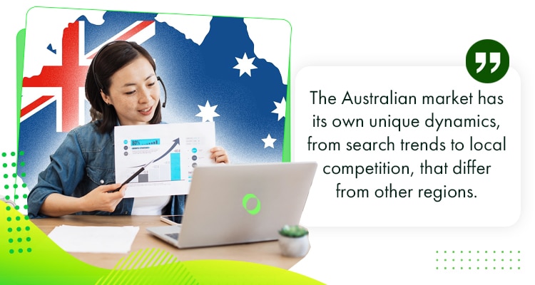 An SEO specialist Australia conducting a virtual presentation while holding a graph.