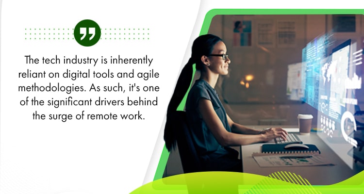 A tech industry offshore worker reflecting a remote work major role in Australia.