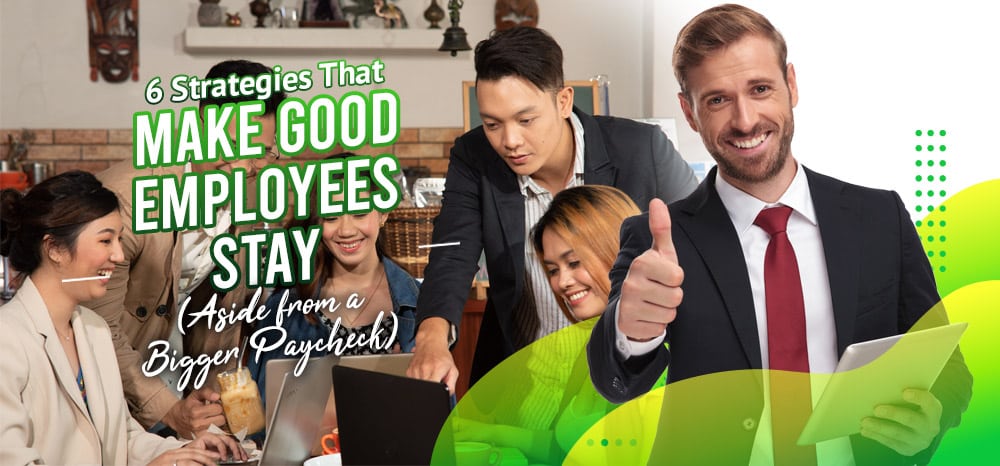 Group of employees giving thumbs up with a success strategy overlay